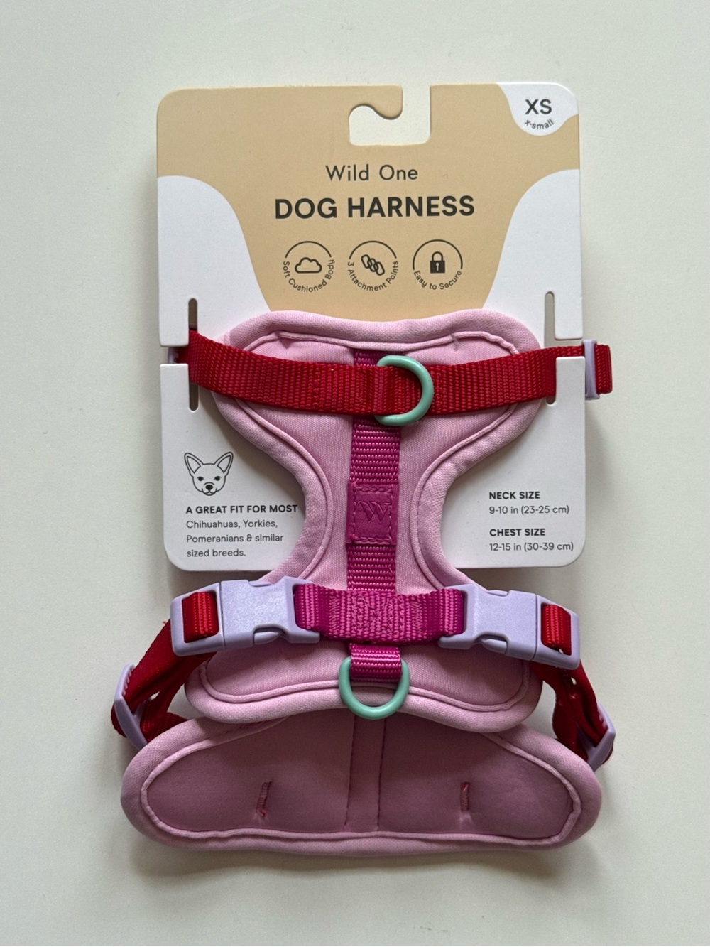Wild One Cushioned Dog Harness 3.0 - XS - Bubblegum Colorblock